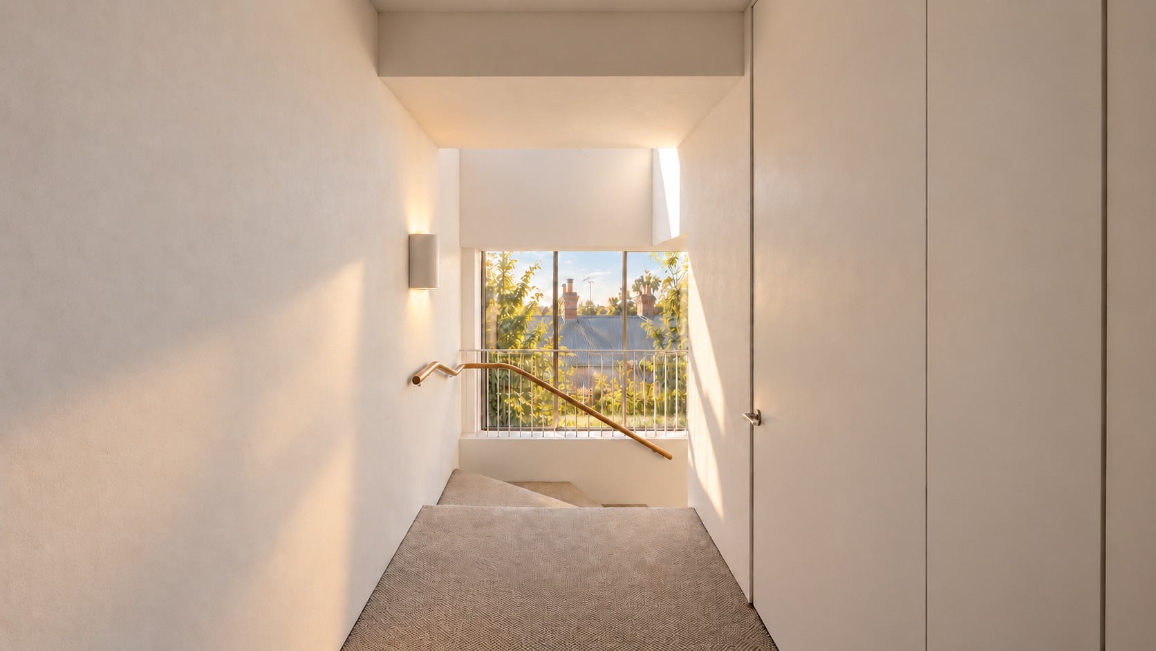 Render: upstairs landing at the top of the stair